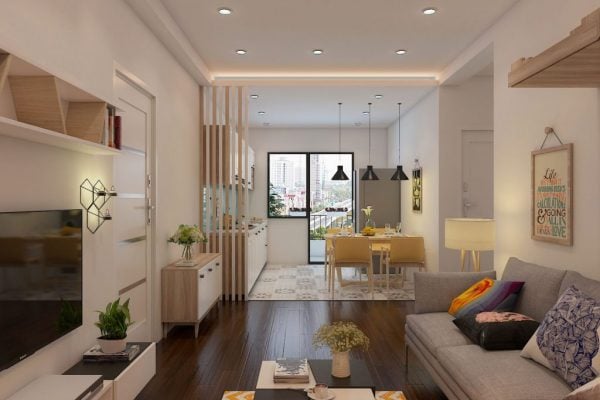 thiết kế phòng khách nhà ống